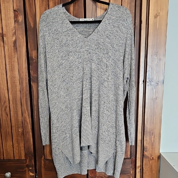 Chance or Fate Gray V-Neck Sweater - Picture 1 of 3